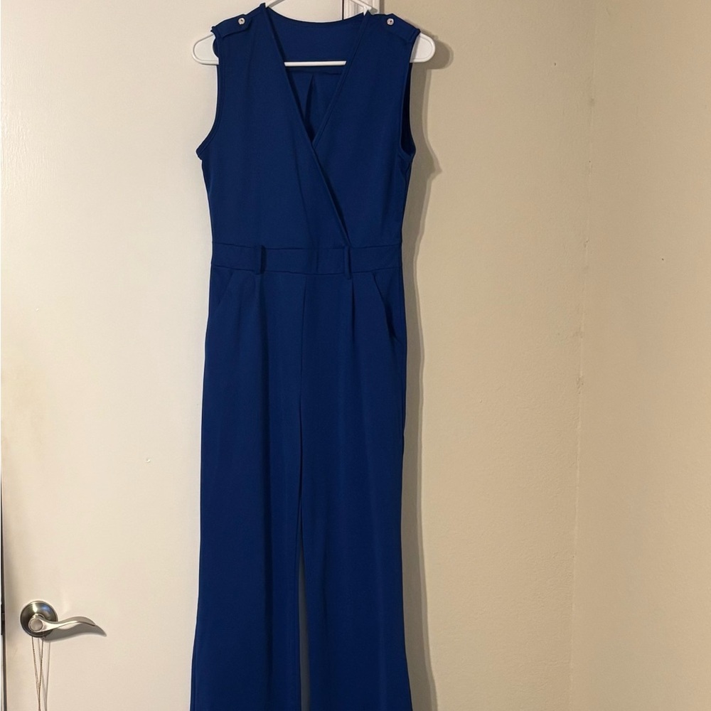 Elegant Blue Sleeveless Jumpsuit